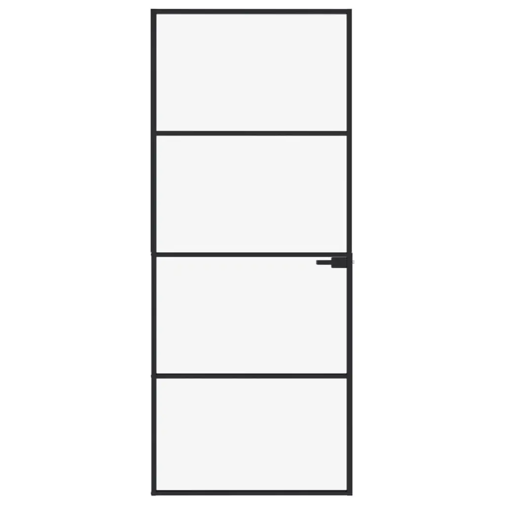Vidaxl Interior Door Black 83 X 201.5 Cm Tempered Glass and Aluminium (Like New) - F726 - Image 3