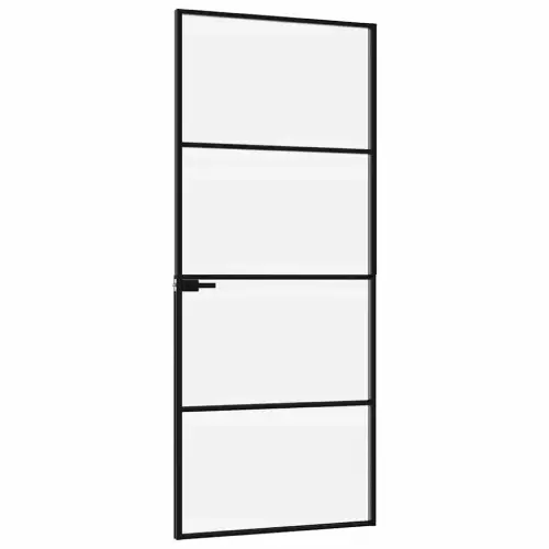Vidaxl Interior Door Black 83 X 201.5 Cm Tempered Glass and Aluminium (Like New) - F726 - Image 4