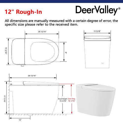 DeerValley Smart Toilet with Auto Flush & Heated Seat (Like New) - F727 - Image 15
