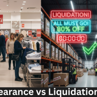 For the image with the text "LIQUIDATION VS. CLEARANCE SALE: SPEED = WINNING STRATEGY FOR YEAR-END PLANNING", a good alt text would be: "Text: Liquidation vs. Clearance Sale: Speed = Winning Strategy for Year-End Planning"
