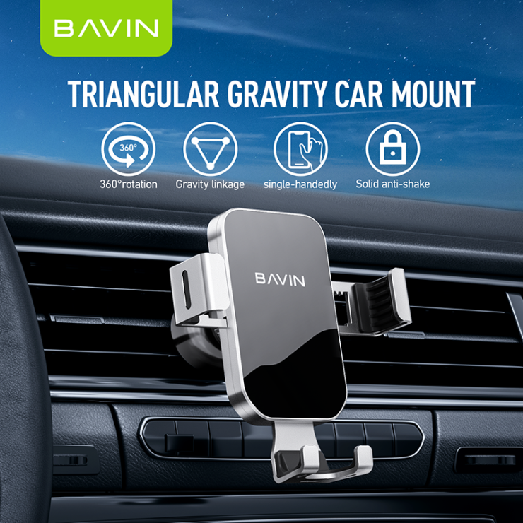 BAVIN PS29 Universal Gravity Air Vent Car Mount 360° Anti-Shake Phone Holder