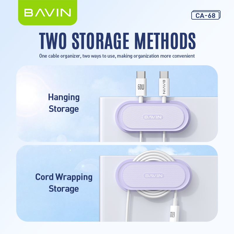 BAVIN CA68 Desktop Cable Organizer Compact ABS Cord Management Clip - Image 5