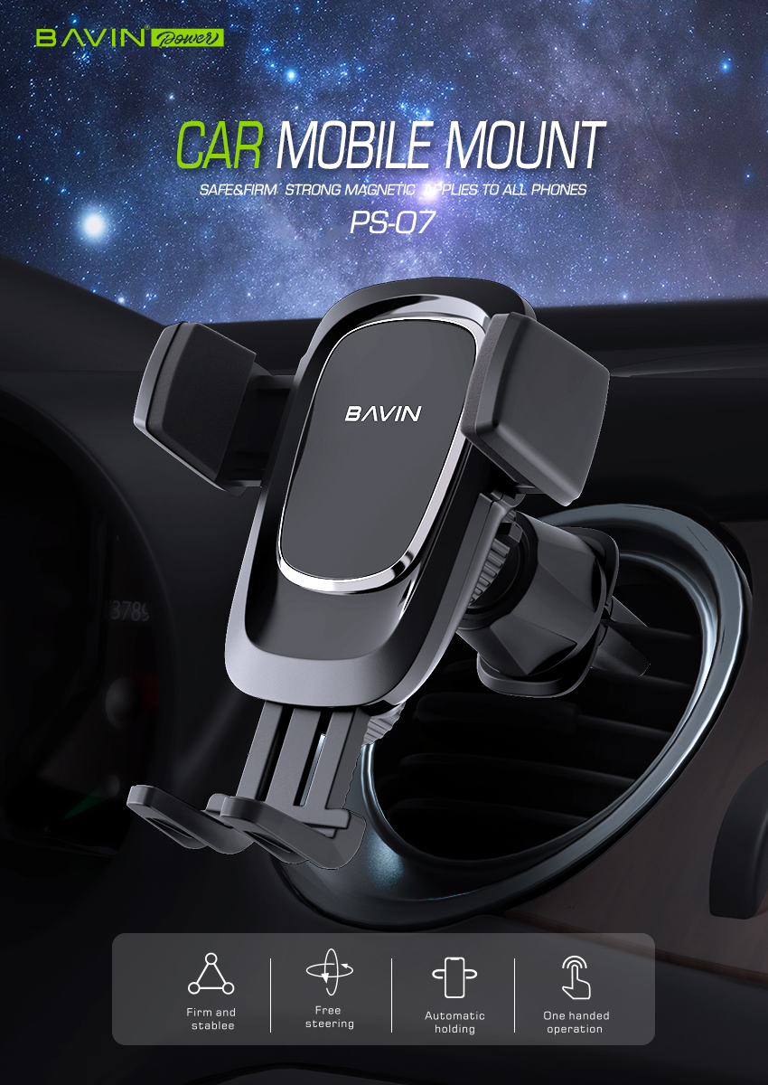 BAVIN PS07 360° Rotation Air Vent Car Phone Holder Universal Adjustable Mount - Image 2