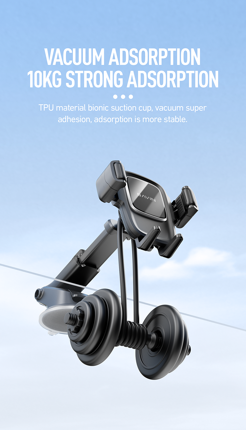 BAVIN PS47 Universal Car Phone Mount with 360° Rotating Suction Cup Holder - Image 3