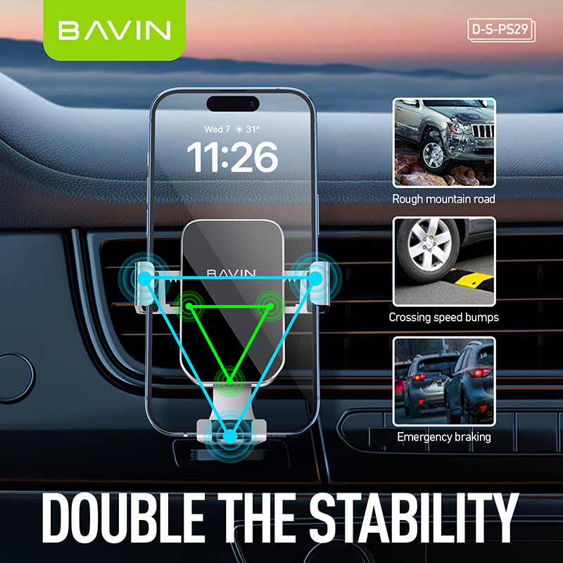 BAVIN PS29 Universal Gravity Air Vent Car Mount 360° Anti-Shake Phone Holder - Image 3