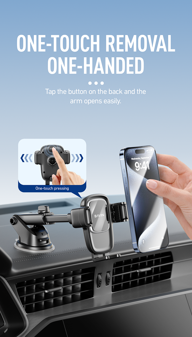 BAVIN PS47 Universal Car Phone Mount with 360° Rotating Suction Cup Holder - Image 5