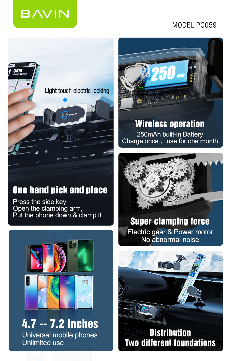 BAVIN PC059 Magnetic Car Charger Mount - Image 6