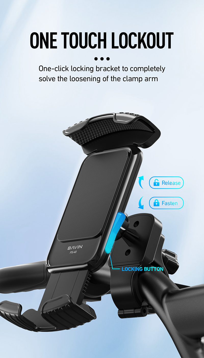 BAVIN PS40 Universal Phone Mount 360° Rotating Handlebar Holder - Image 7