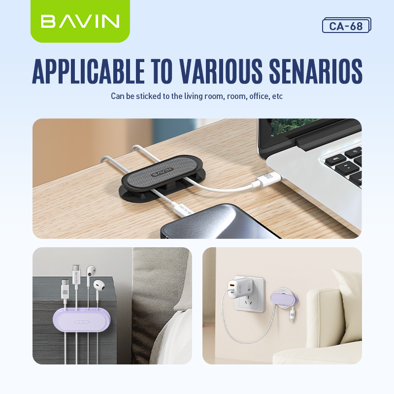 BAVIN CA68 Desktop Cable Organizer Compact ABS Cord Management Clip - Image 9