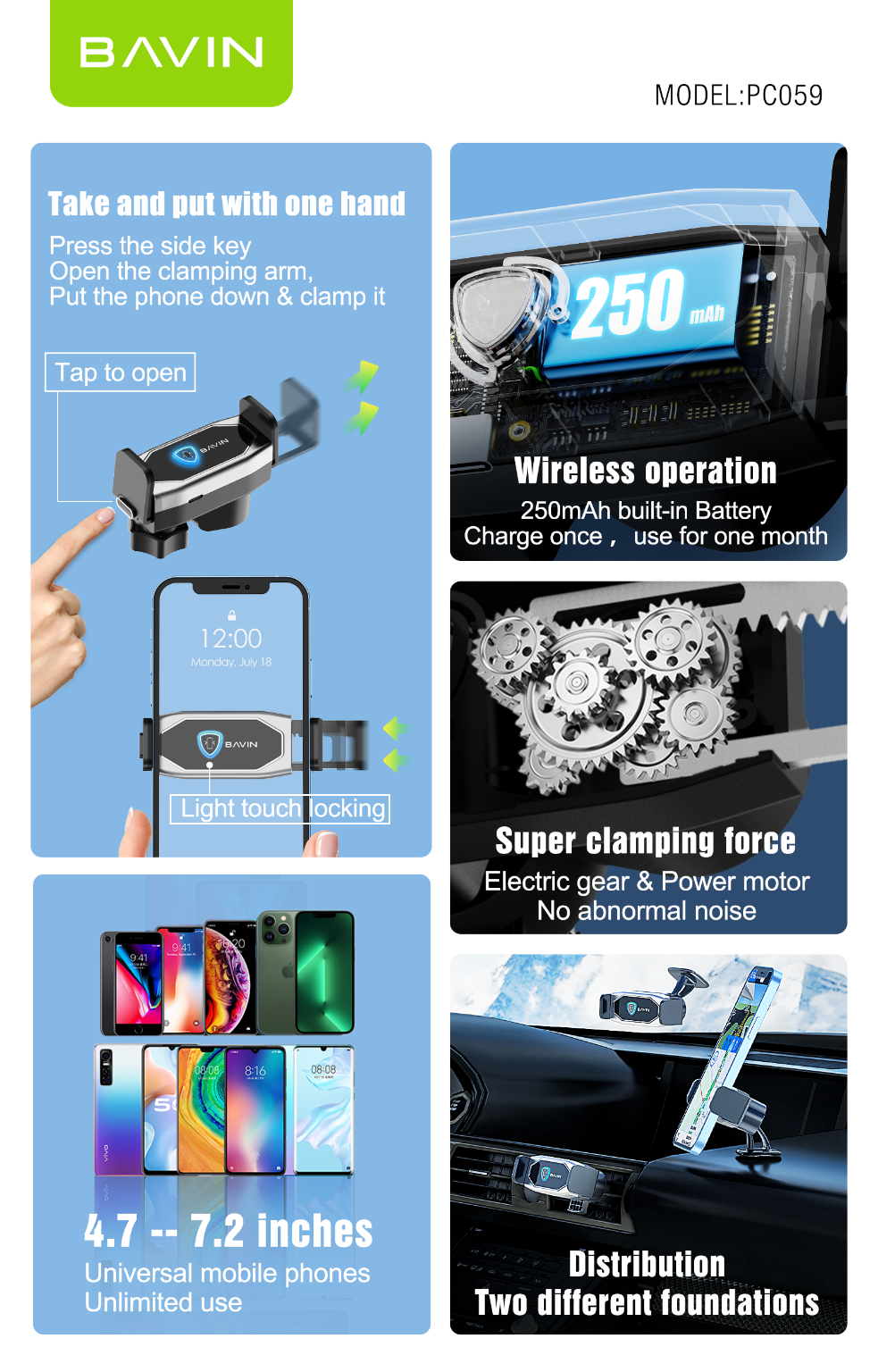 BAVIN PC059 Magnetic Car Charger Mount - Image 7