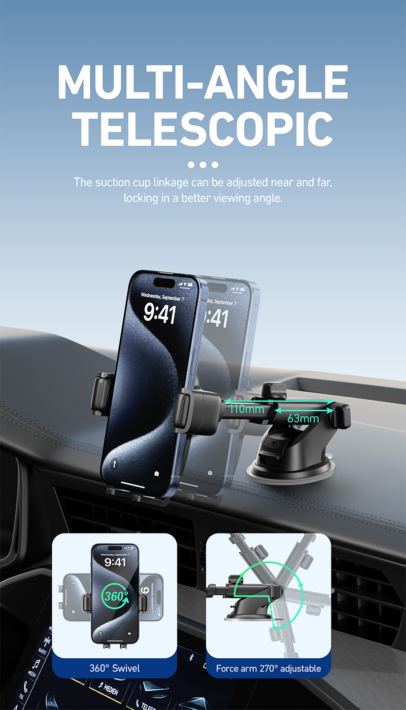 BAVIN PS47 Universal Car Phone Mount with 360° Rotating Suction Cup Holder - Image 7