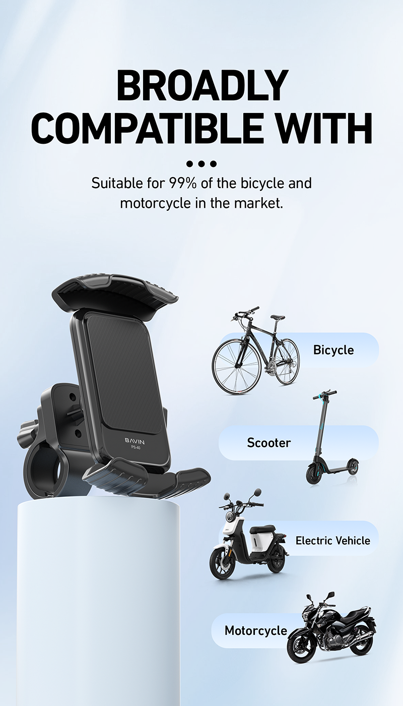 BAVIN PS40 Universal Phone Mount 360° Rotating Handlebar Holder - Image 8