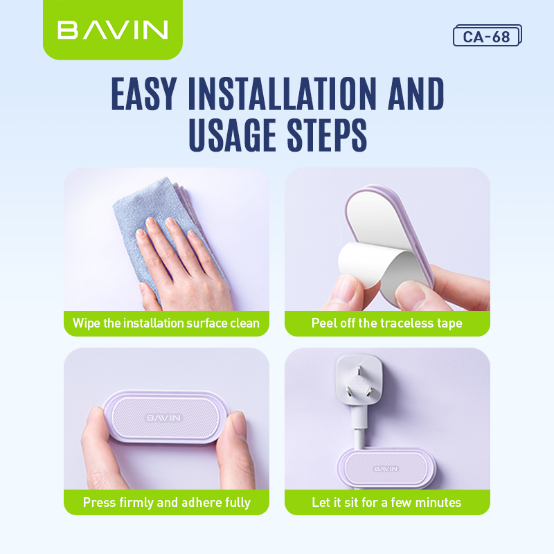BAVIN CA68 Desktop Cable Organizer Compact ABS Cord Management Clip - Image 10