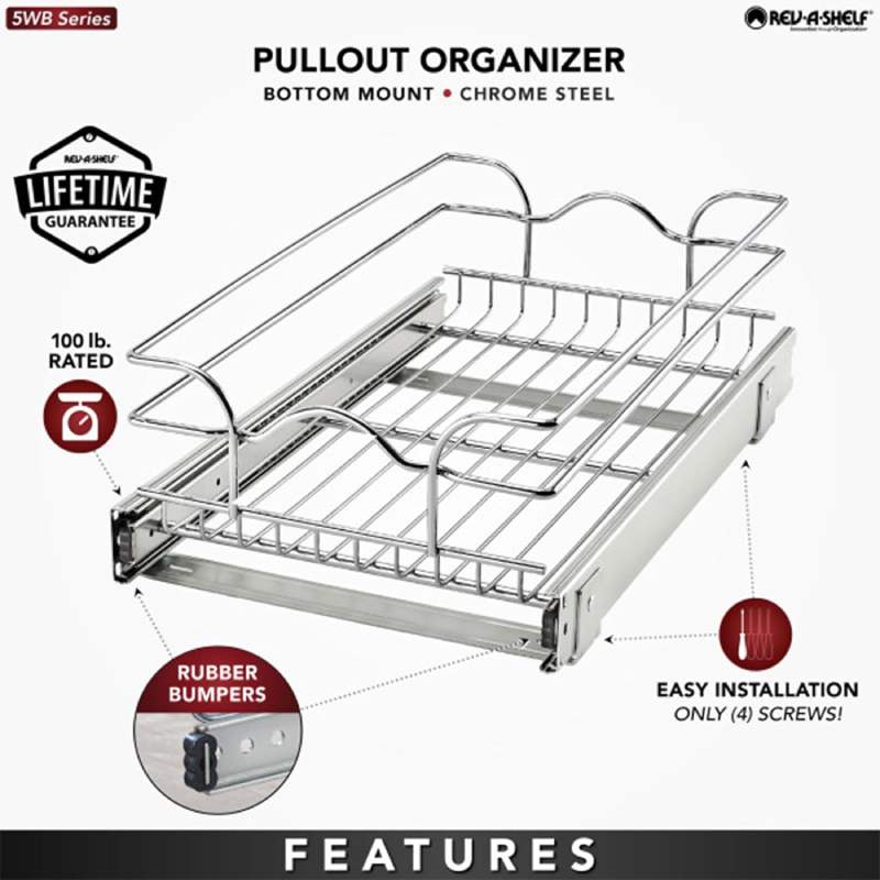 Rev-A-Shelf Pullout Kitchen Cabinet Organizer - 5WB1-1220CR-1 - Image 2