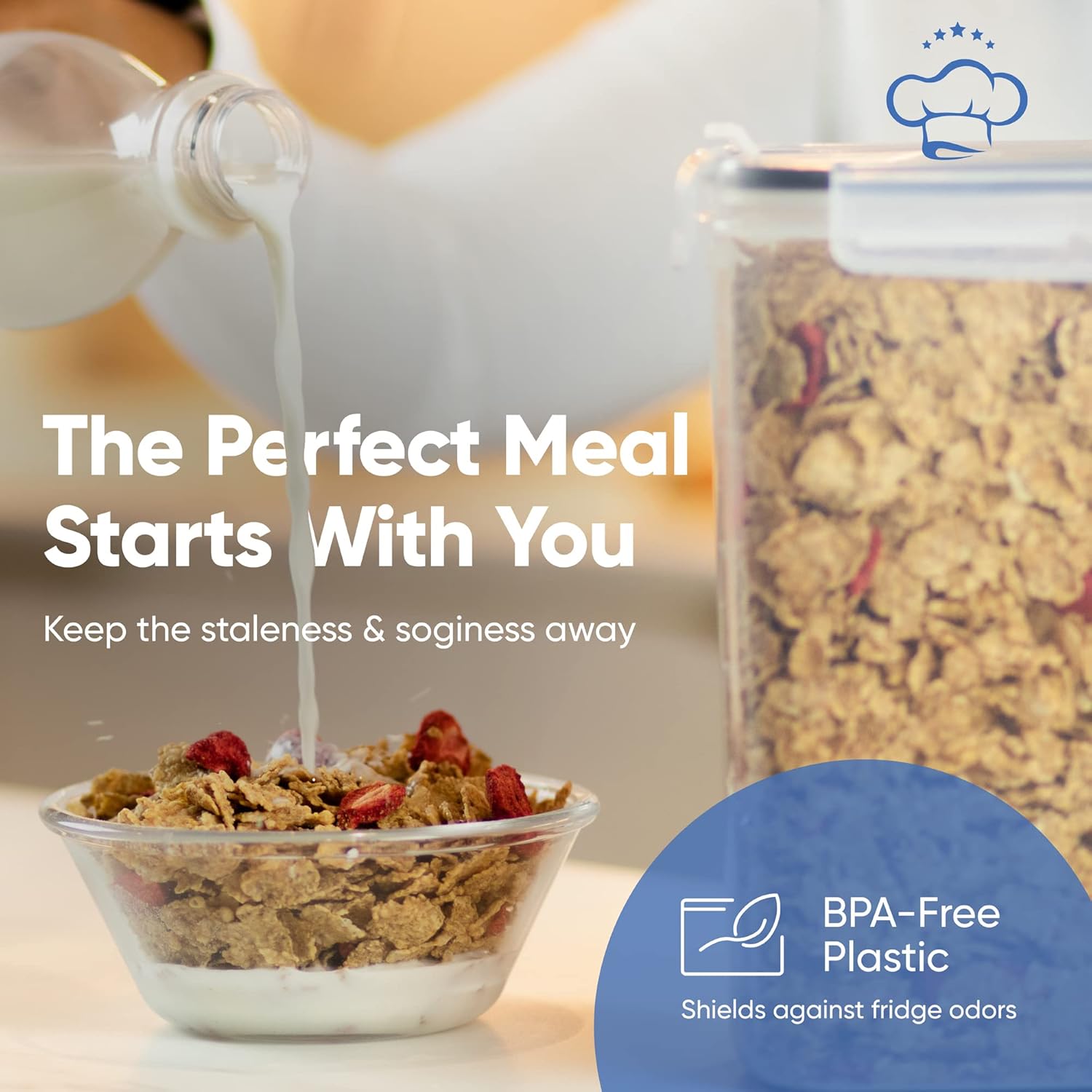 Chefs Path Cereal Storage Containers 4 Piece BPA Free Pantry Organization Set - Image 2