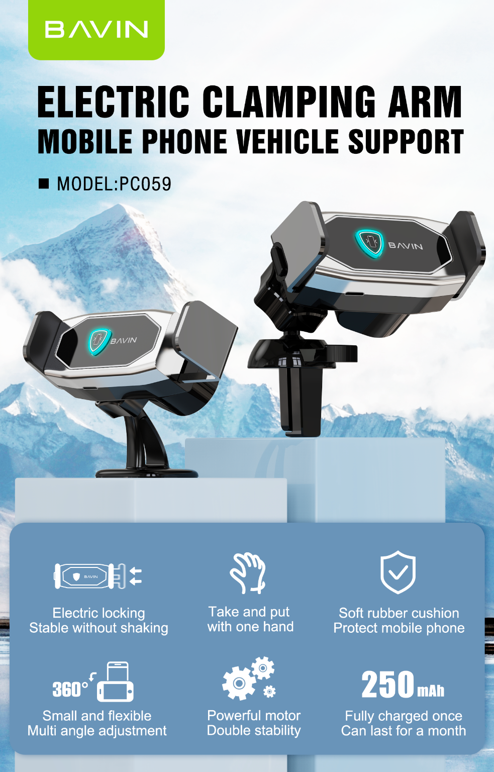 BAVIN PC059 Magnetic Car Charger Mount - Image 8