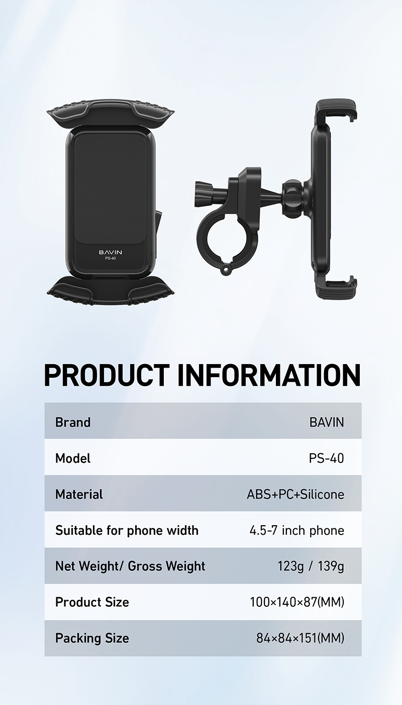 BAVIN PS40 Universal Phone Mount 360° Rotating Handlebar Holder - Image 9