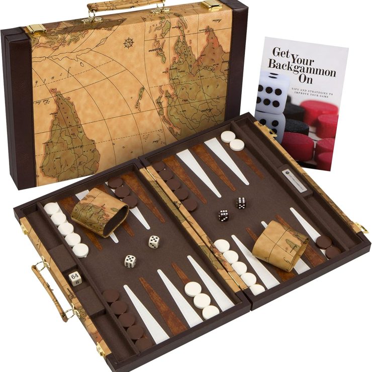 Get The Games Out Travel Backgammon Set Small Classic Board Game Map Edition