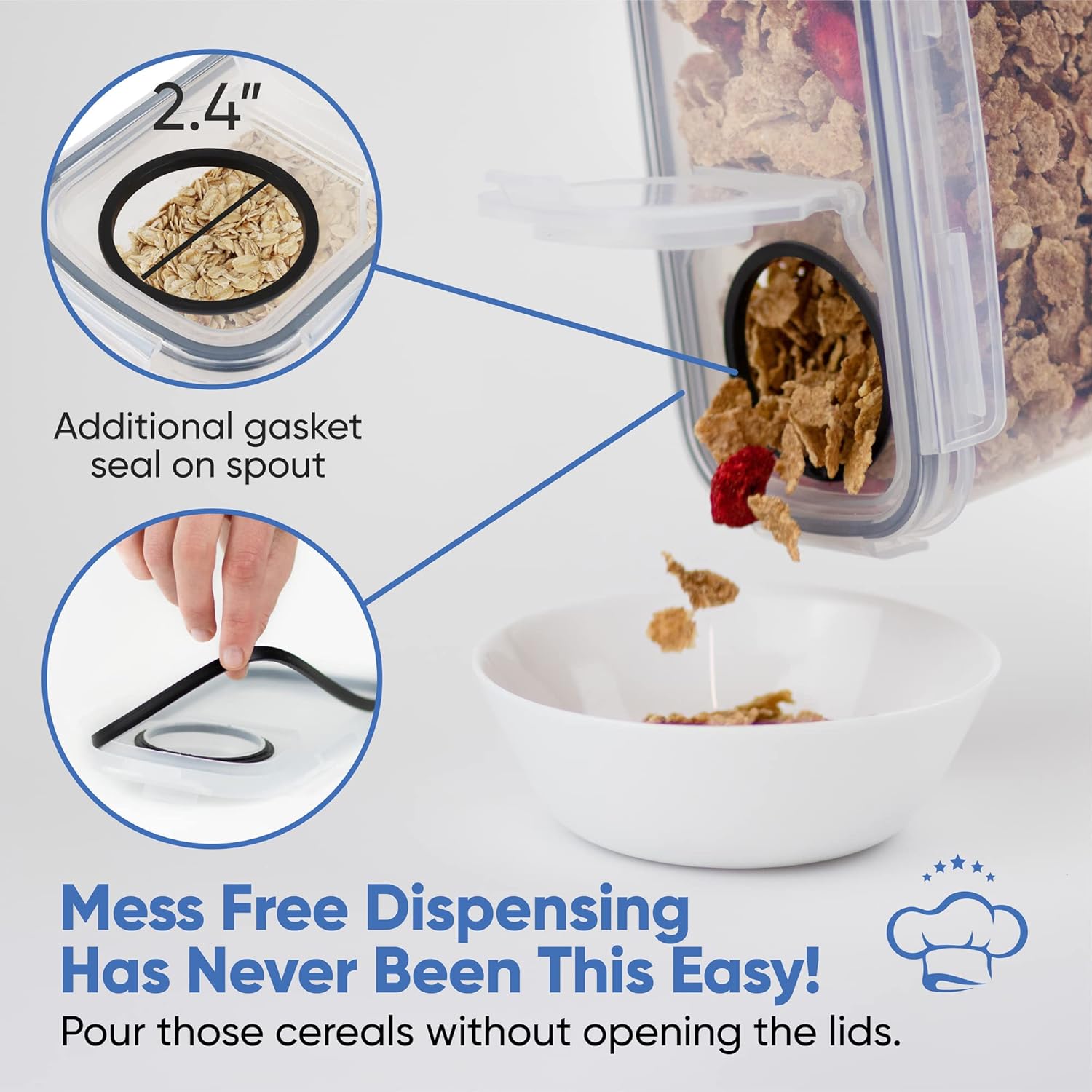 Chefs Path Cereal Storage Containers 4 Piece BPA Free Pantry Organization Set - Image 5