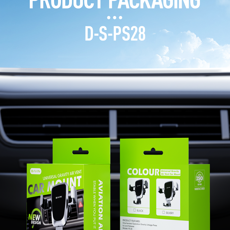 BAVIN PS28 360° Rotatable Car Phone Mount with Strong Suction Cup