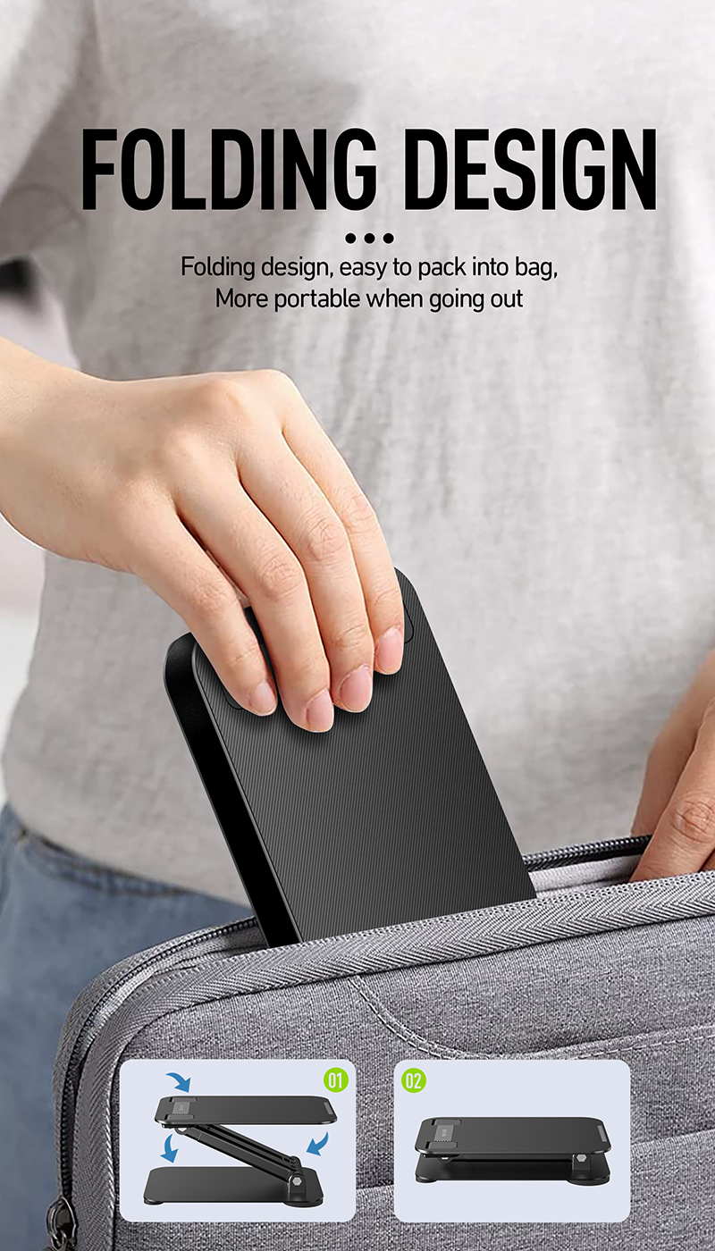 BAVIN PS18 Universal Foldable Phone Stand Adjustable Aluminum Alloy Desktop Holder - Image 6