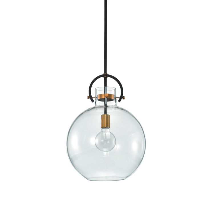Edvivi Matte Black Gold Glass Pendant Light - EPJ4377OBAG