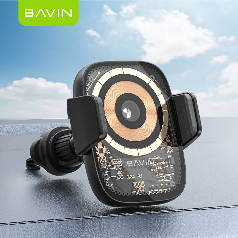 BAVIN PC1070 15W Fast Wireless Charging Magnetic Car Mount Phone Holder
