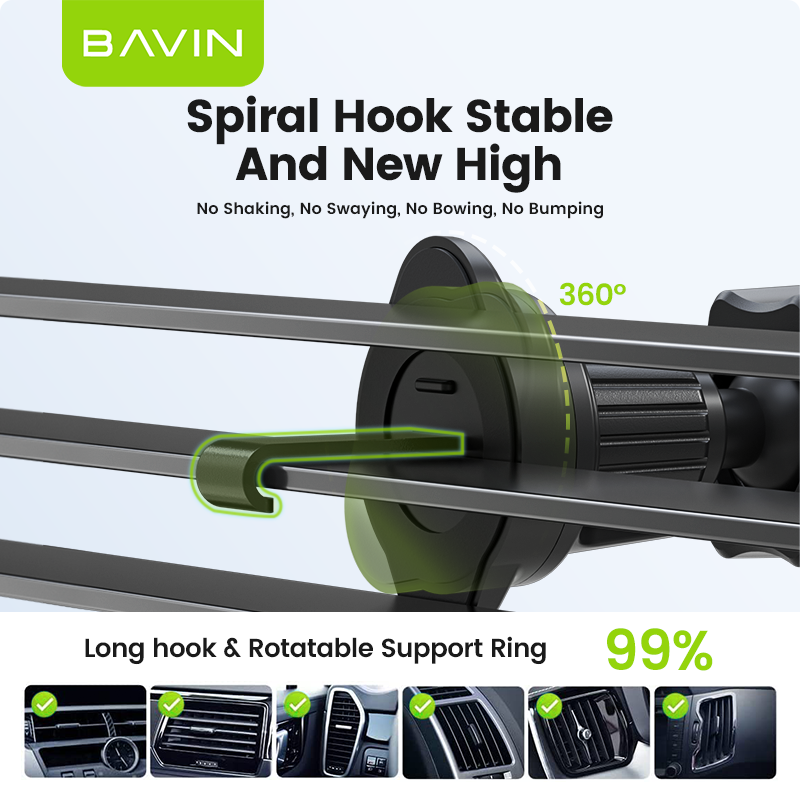 BAVIN PC1070 15W Fast Wireless Charging Magnetic Car Mount Phone Holder - Image 6
