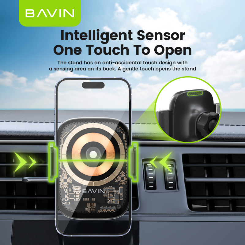 BAVIN PC1070 15W Fast Wireless Charging Magnetic Car Mount Phone Holder - Image 7