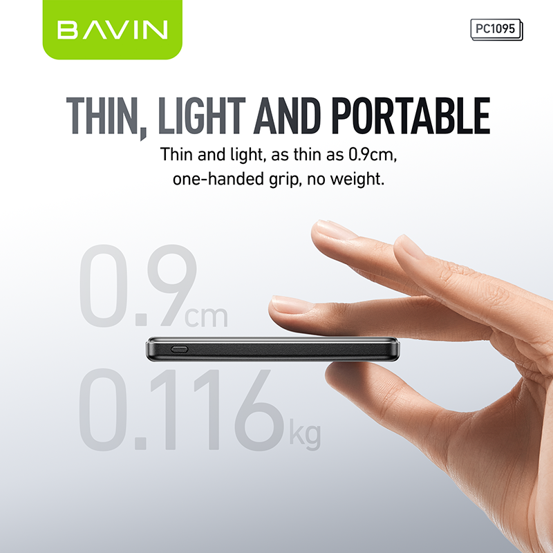 BAVIN PC1095 5000mAh 15W Ultra-Thin Wireless Charger Power Bank - Image 3