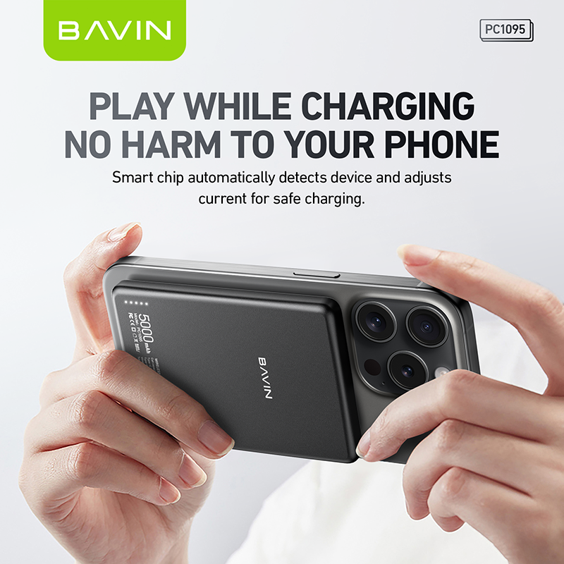 BAVIN PC1095 5000mAh 15W Ultra-Thin Wireless Charger Power Bank - Image 4