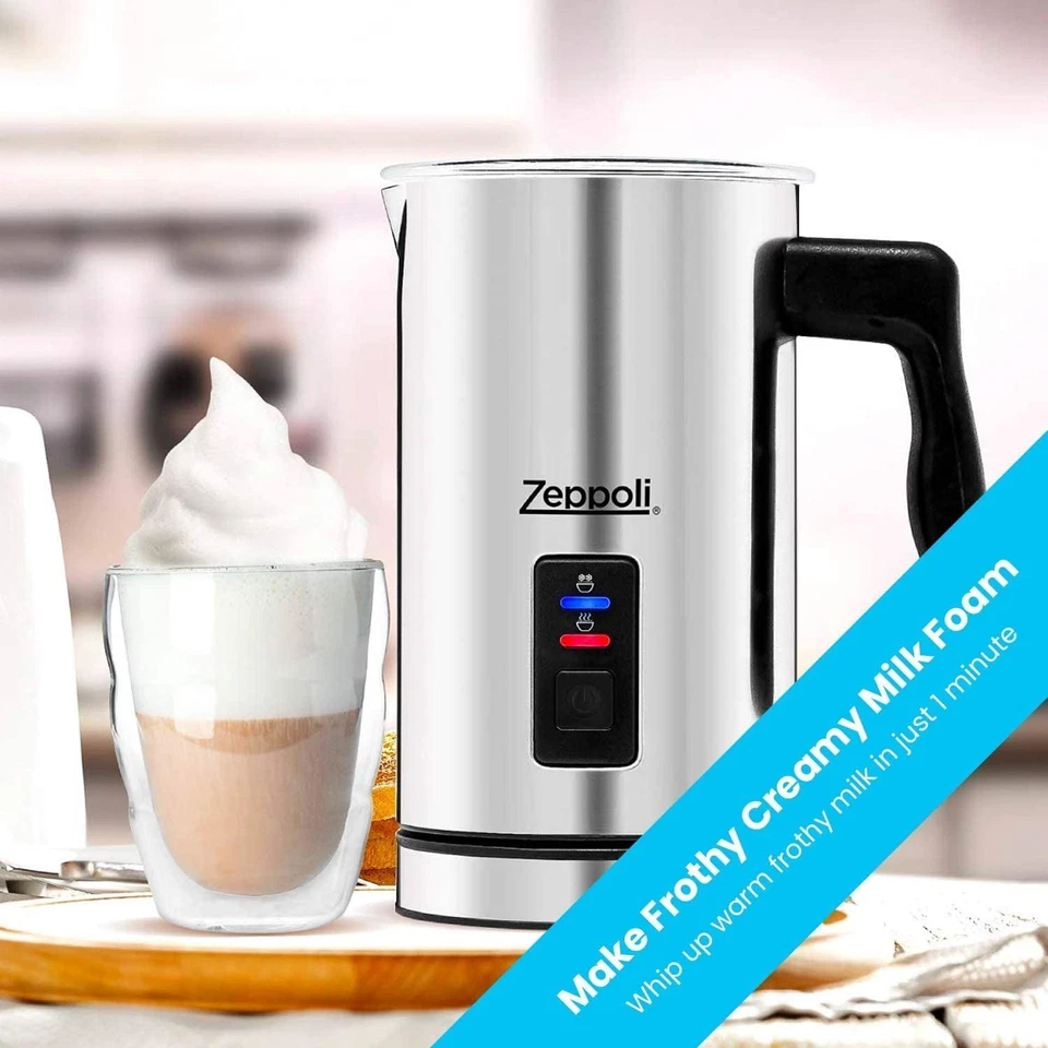 Zeppoli Milk Frother and Warmer Electric Automatic Milk Steamer Latte Cappuccino - Image 3