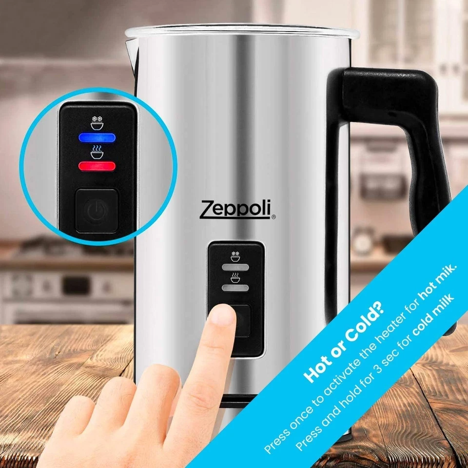 Zeppoli Milk Frother and Warmer Electric Automatic Milk Steamer Latte Cappuccino - Image 5