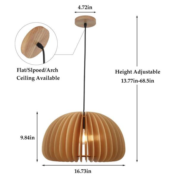 LWYTJO Brown Pumpkin Shape Pendant Light Fixture - R-D5048XL-1-N - Image 9
