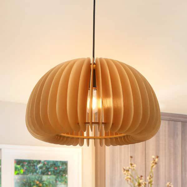 LWYTJO Brown Pumpkin Shape Pendant Light Fixture - R-D5048XL-1-N