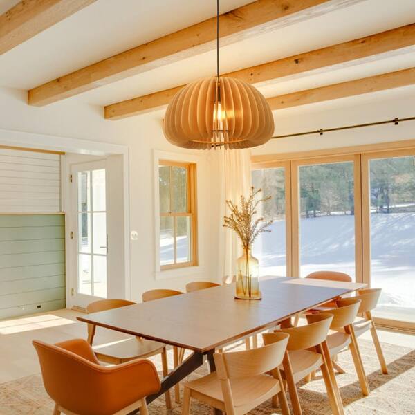 LWYTJO Brown Pumpkin Shape Pendant Light Fixture - R-D5048XL-1-N - Image 3