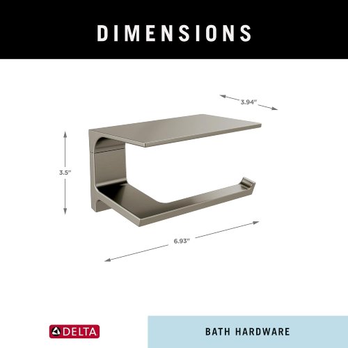 Delta Pivotal® 79956-SS Wall-Mounted Toilet Paper Holder with Shelf | Brilliance Stainless Steel - Used - Image 2