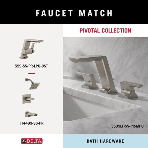 Delta Pivotal® 79956-SS Wall-Mounted Toilet Paper Holder with Shelf | Brilliance Stainless Steel - Used - Image 3