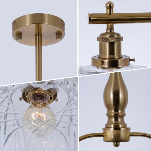 EFPERFECT Vintage Brass Gold 3-Light Chandelier | Modern Pendant Ceiling Light - Used - Image 4