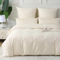 MILDLY Satin Cotton Duvet Cover Set Beige