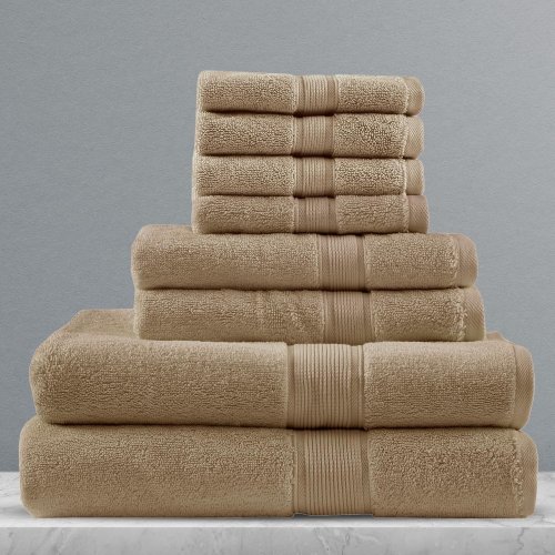 Madison Park Signature 8-Piece 800 GSM Cotton Bathroom Towel Set