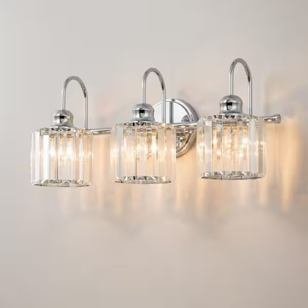 Avenlur 3-Light Chrome Crystal Vanity Light - Used