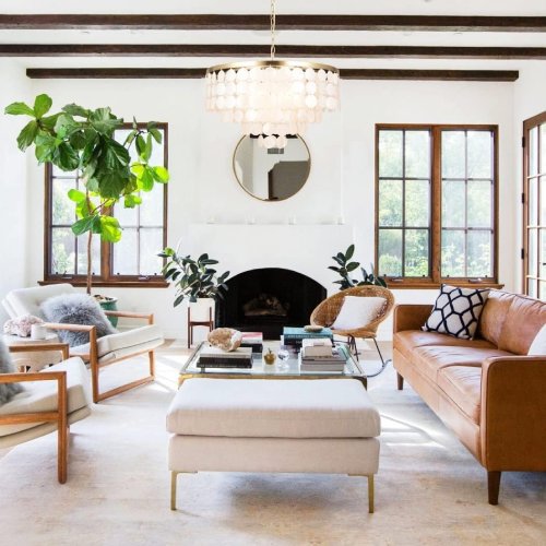 ALICE HOUSE AL2608-P5 24" Coastal Chandelier | 5-Light Brushed Brass Capiz Shell Ceiling Light - Used - Image 7