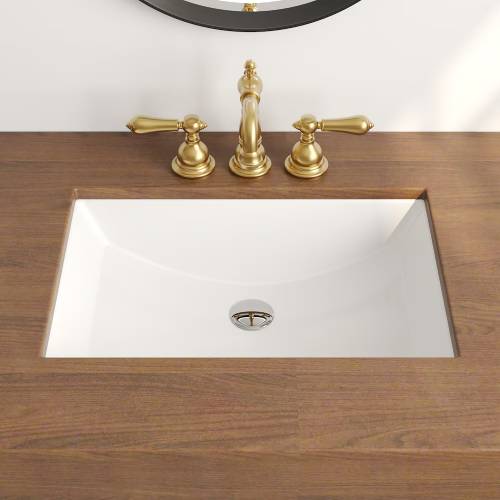 DeerValley 21-Inch Undermount Bathroom Sink with Overflow – White - F760 - Image 3