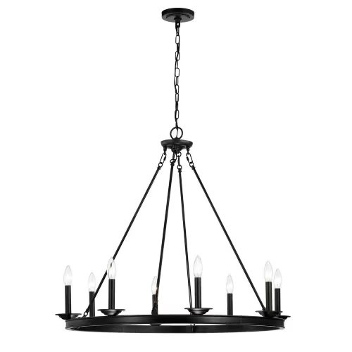 Luisa 8-Light Antique Black Wagon Wheel Chandelier – F758 - Image 4