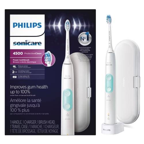 Philips Sonicare ProtectiveClean 4500 Rechargeable Electric Toothbrush – White