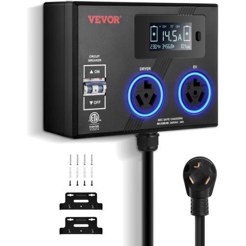 VEVOR NEMA 14-30 Dryer & EV Power Splitter, 240V 24A