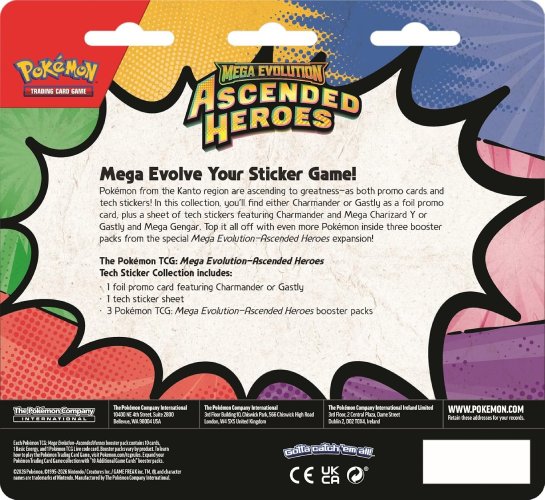 Pokémon TCG: Mega Evolution—Ascended Heroes Tech Sticker Collection – Gastly - Image 2
