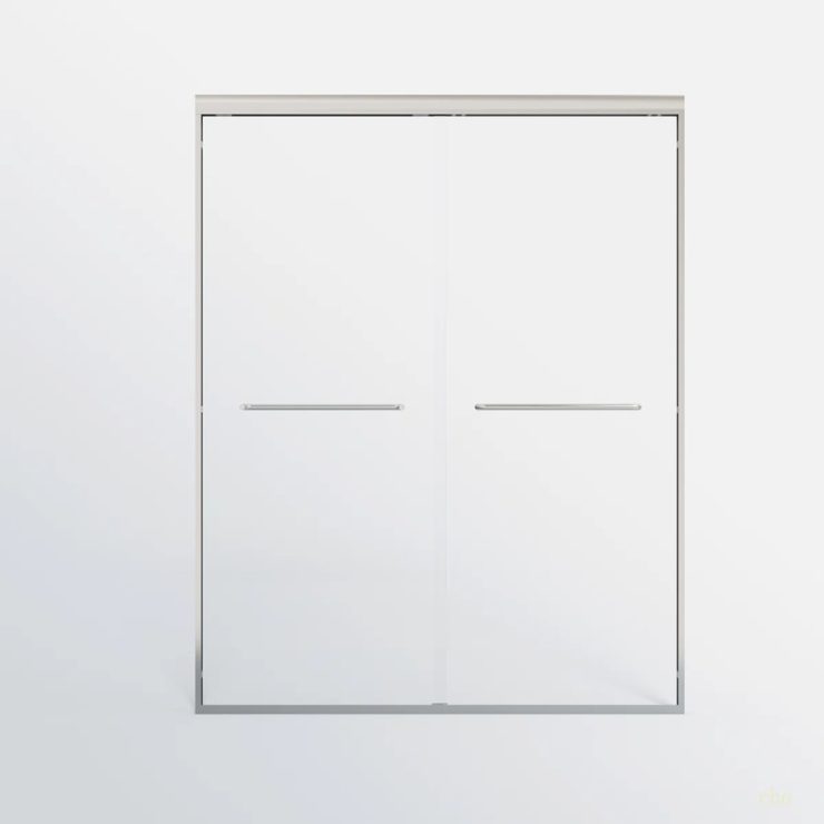 56-60 in. W x 72 in. H Semi-Frameless Double Sliding Shower Door with 1/4 in. Tempered Glass in Chrome