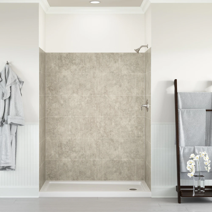 allen + roth Platform 60-in Shale Alcove Shower Wall Surround